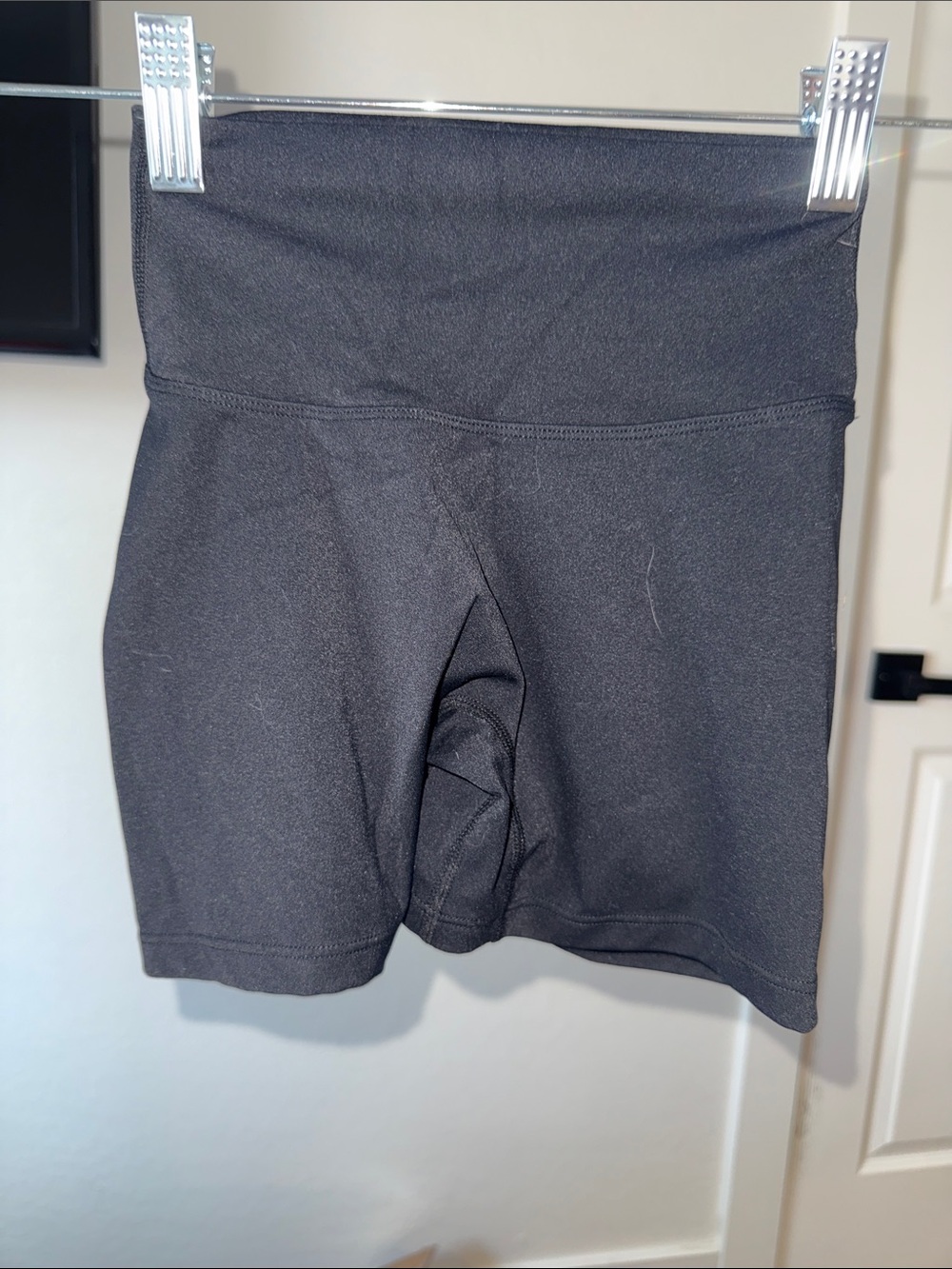 High-Waist Black Bike Shorts with Supportive Waistband